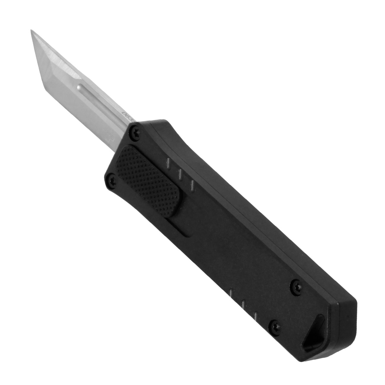 Bker Plus OTF Messer Micro USB Tanto D2 Stahl schwarz/silber inkl. Grtelclip Bild 5