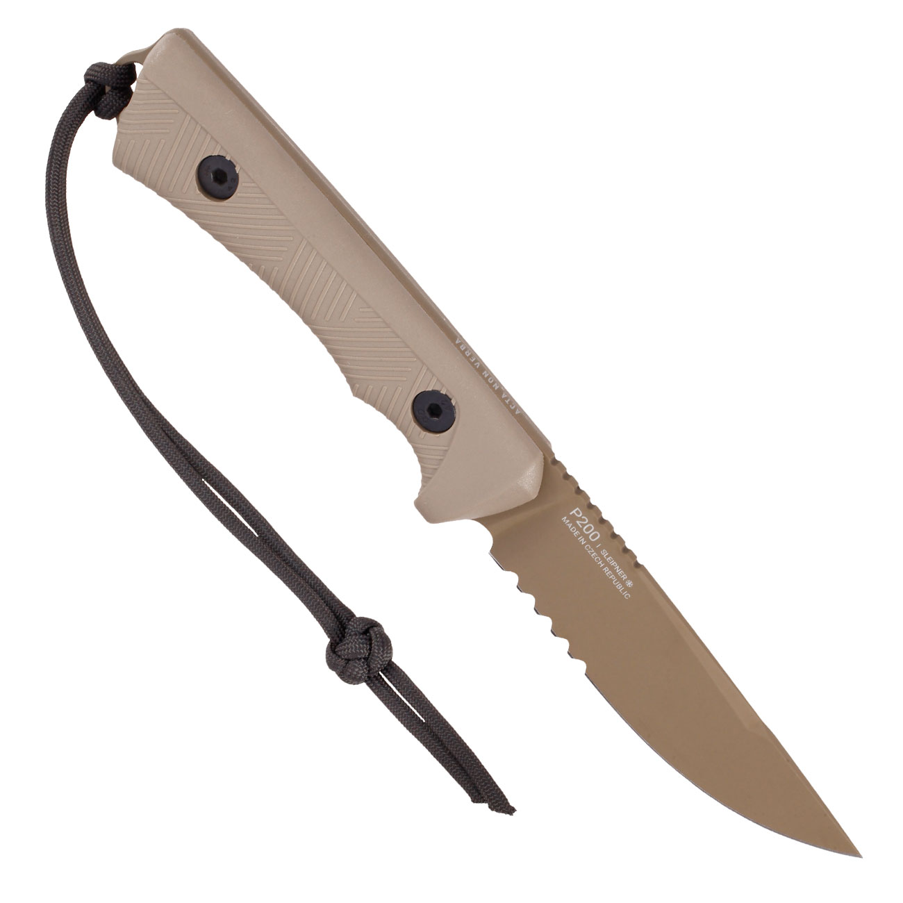 ANV Knives Outdoormesser P200 mit Sgezahnung Sleipner Stahl Cerakote coyote inkl. Kydexscheide Bild 1