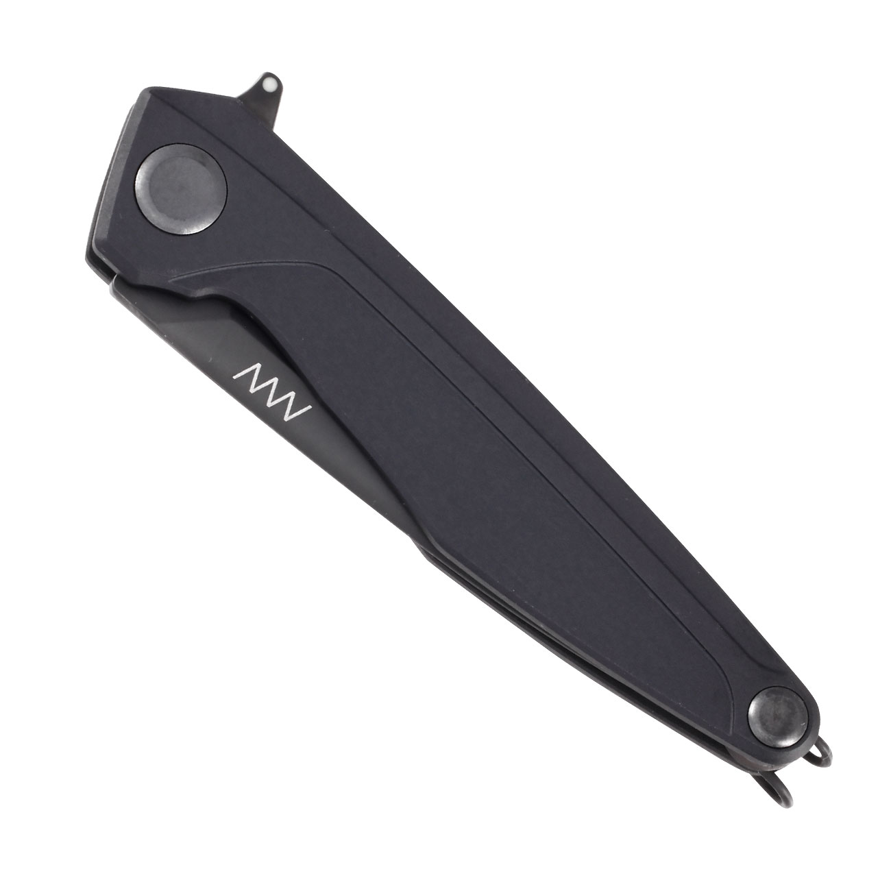 ANV Knives Einhandmesser Z300 mit Sgezahnung Sleipner Stahl Alu Griffstck schwarz inkl. Grtelclip Bild 4