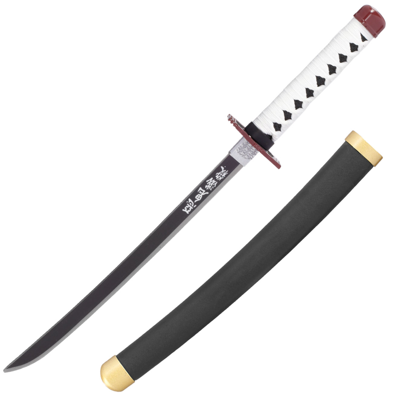 Haller Mini Katana Demon Slayer Giyu schwarz/wei inkl. Scheide und Schwertstnder