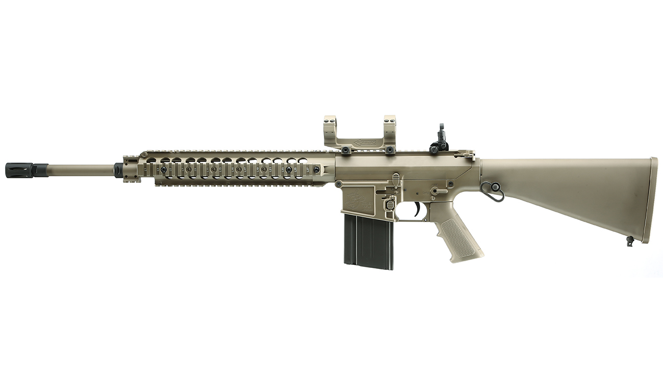 Versandrcklufer Ares / KAC SR-25 M110 SASS Vollmetall EFC-System S-AEG 6mm BB Dark Earth Bild 1