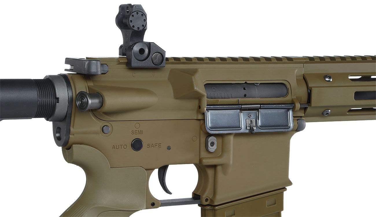 Versandrcklufer Tippmann M4 Recon CQB 9.5 Zoll M-LOK Polymer S-AEG 6mm BB Tan Bild 8