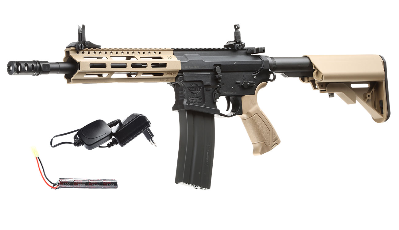 Versandrckufer G&G CM16 Raider 2.0 M-LOK Komplettset S-AEG 6mm BB Desert Tan