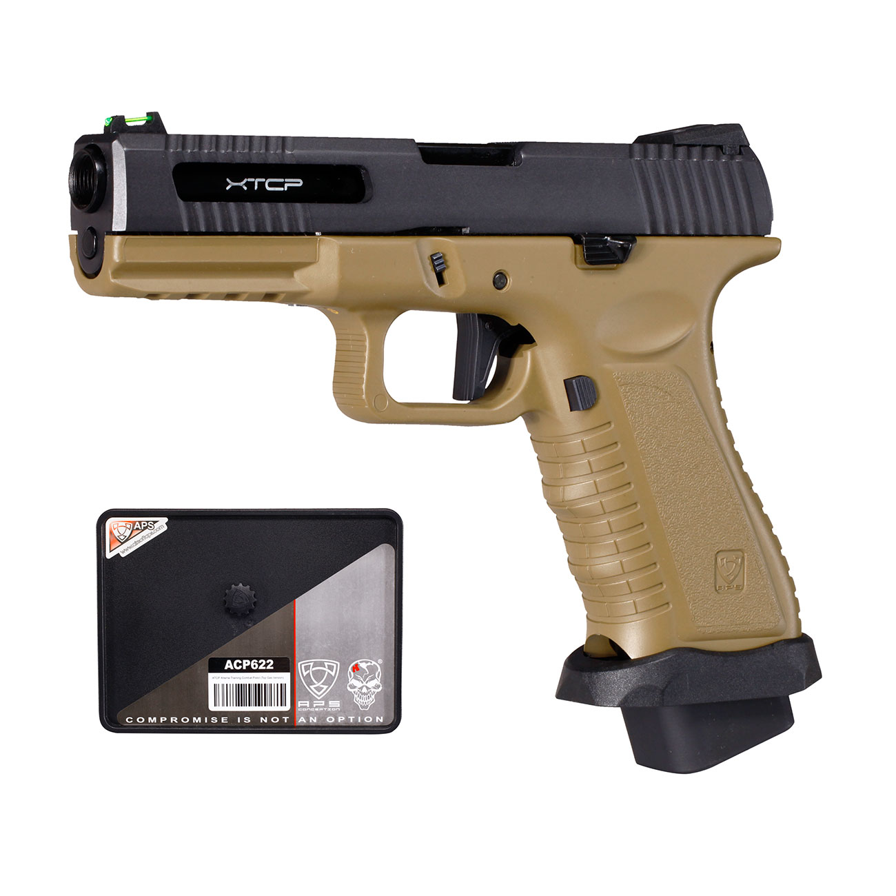 APS XTCP Xtreme Training Combat Pistol mit Metallschlittten GBB 6mm BB Dark Earth