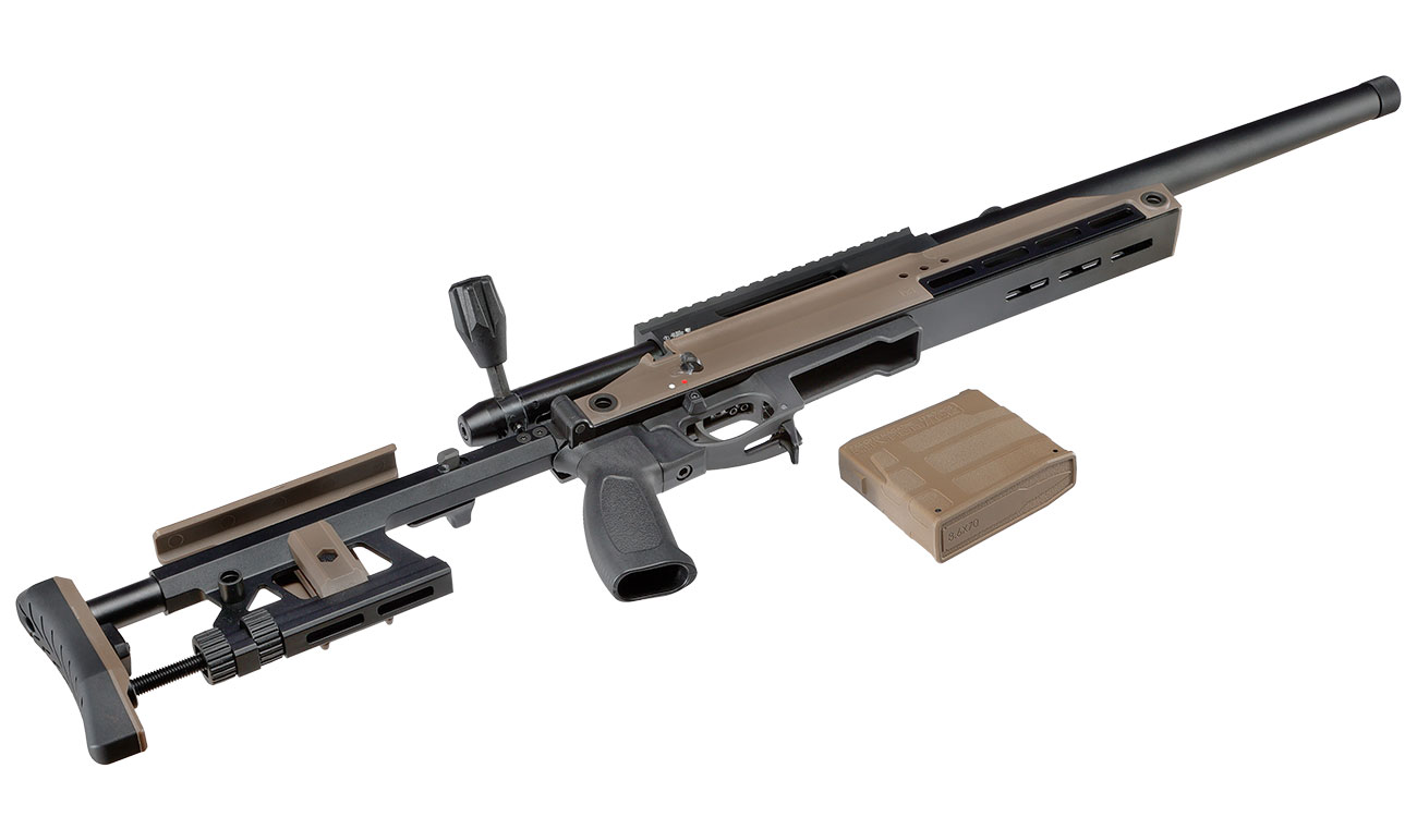 Silverback TAC-41 A mit Aluminium Chassis Bolt Action Snipergewehr Springer 6mm BB Flat Dark Earth Bild 4