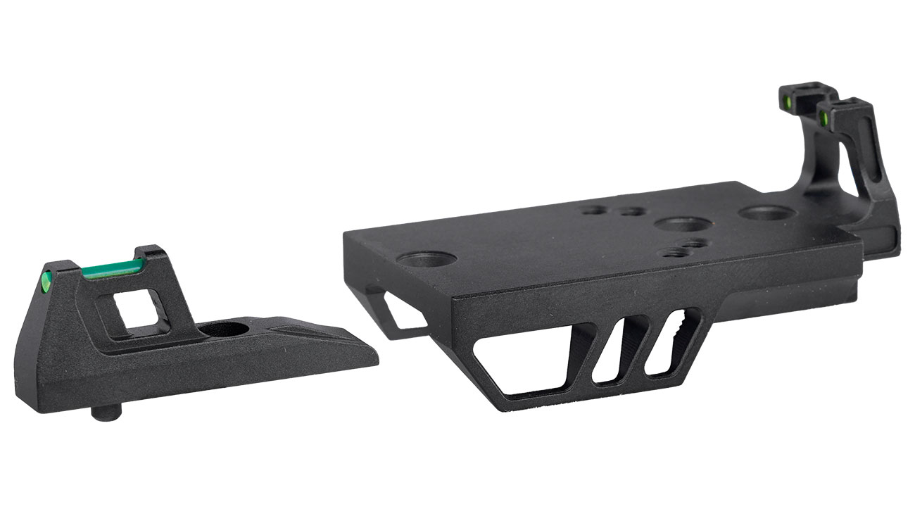 CTM Airsoft CNC Aluminium FUKU-2 RMR Sight Direkthalterung inkl. Visierung vorne f. Action Army AAP-01 GBB schwarz