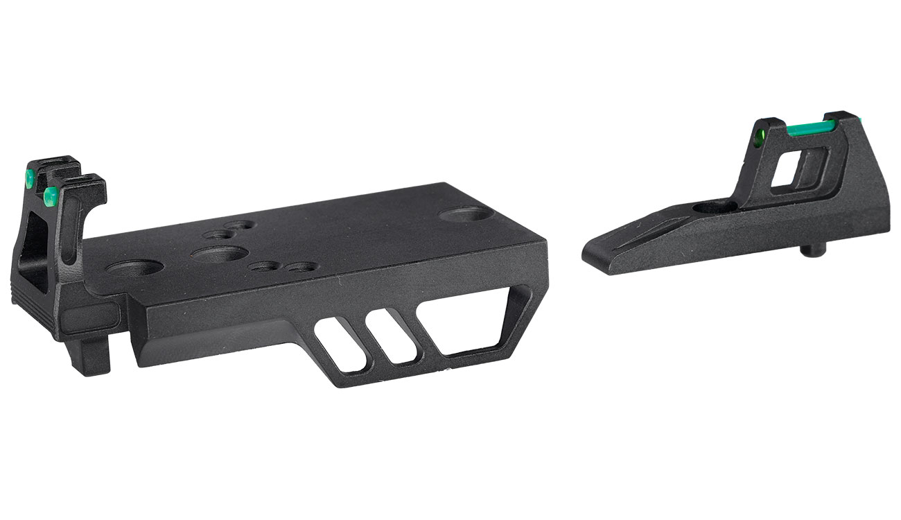 CTM Airsoft CNC Aluminium FUKU-2 RMR Sight Direkthalterung inkl. Visierung vorne f. Action Army AAP-01 GBB schwarz Bild 2