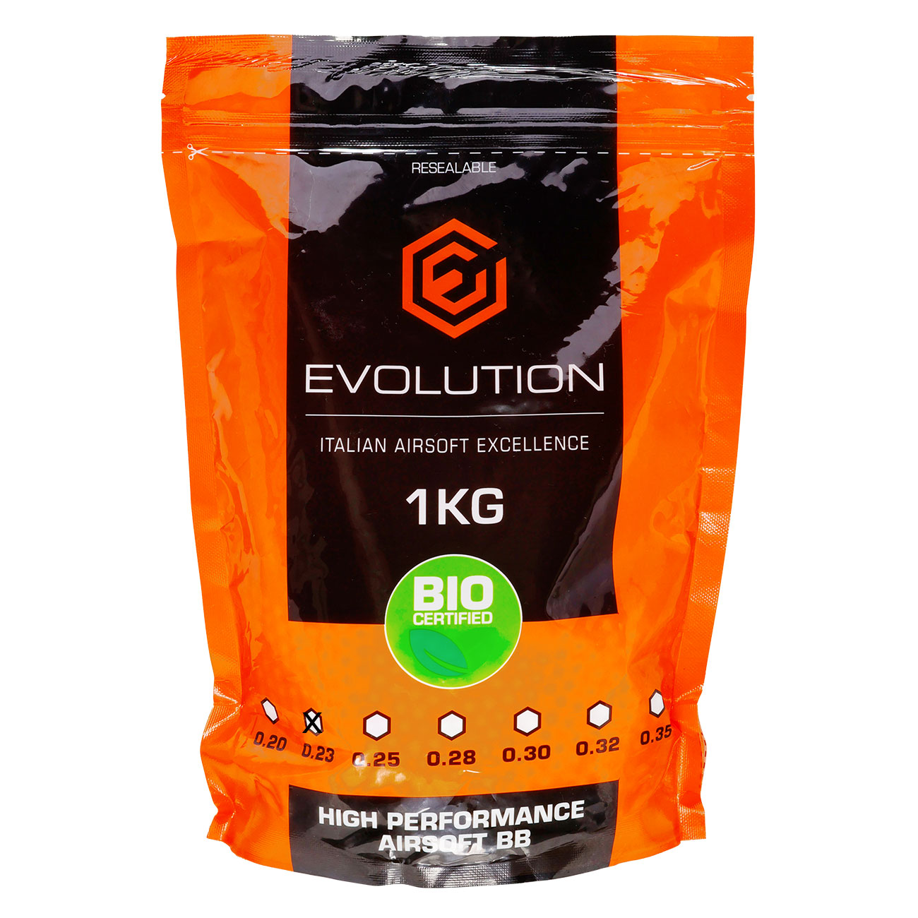 Evolution High Performance Airsoft BIO BBs 0,23g 4.350er Beutel weiss