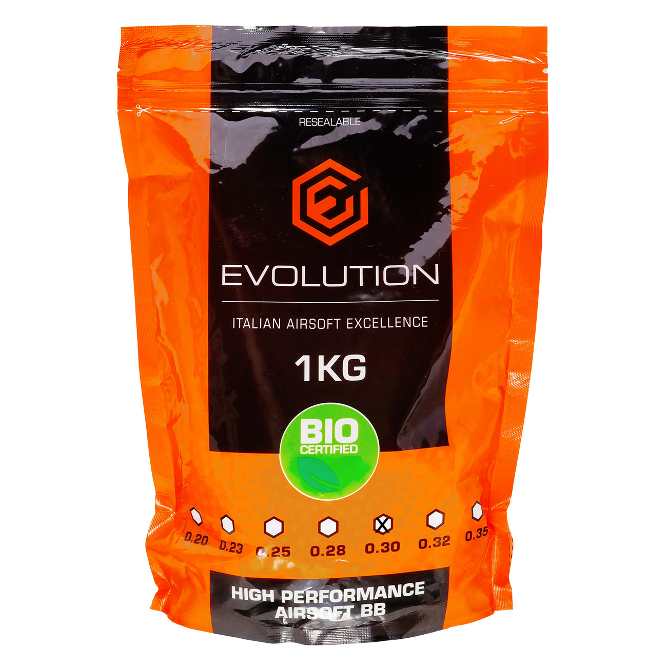 Evolution High Performance Airsoft BIO BBs 0,30g 3.335er Beutel weiss