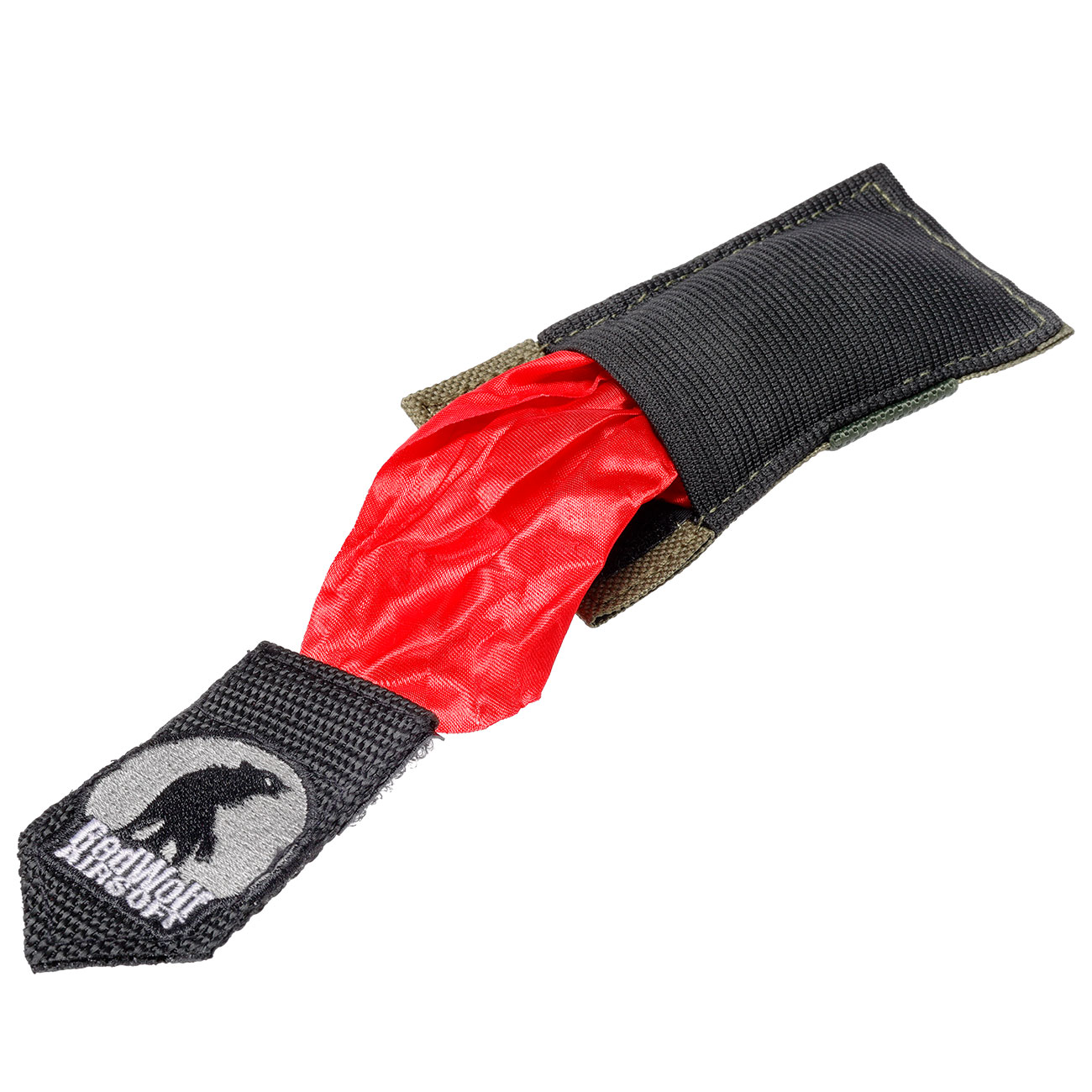 Redwolf Airsoft Airsoft Kill Rag / Dead Rag mit Molle-Tasche oliv / schwarz Bild 3