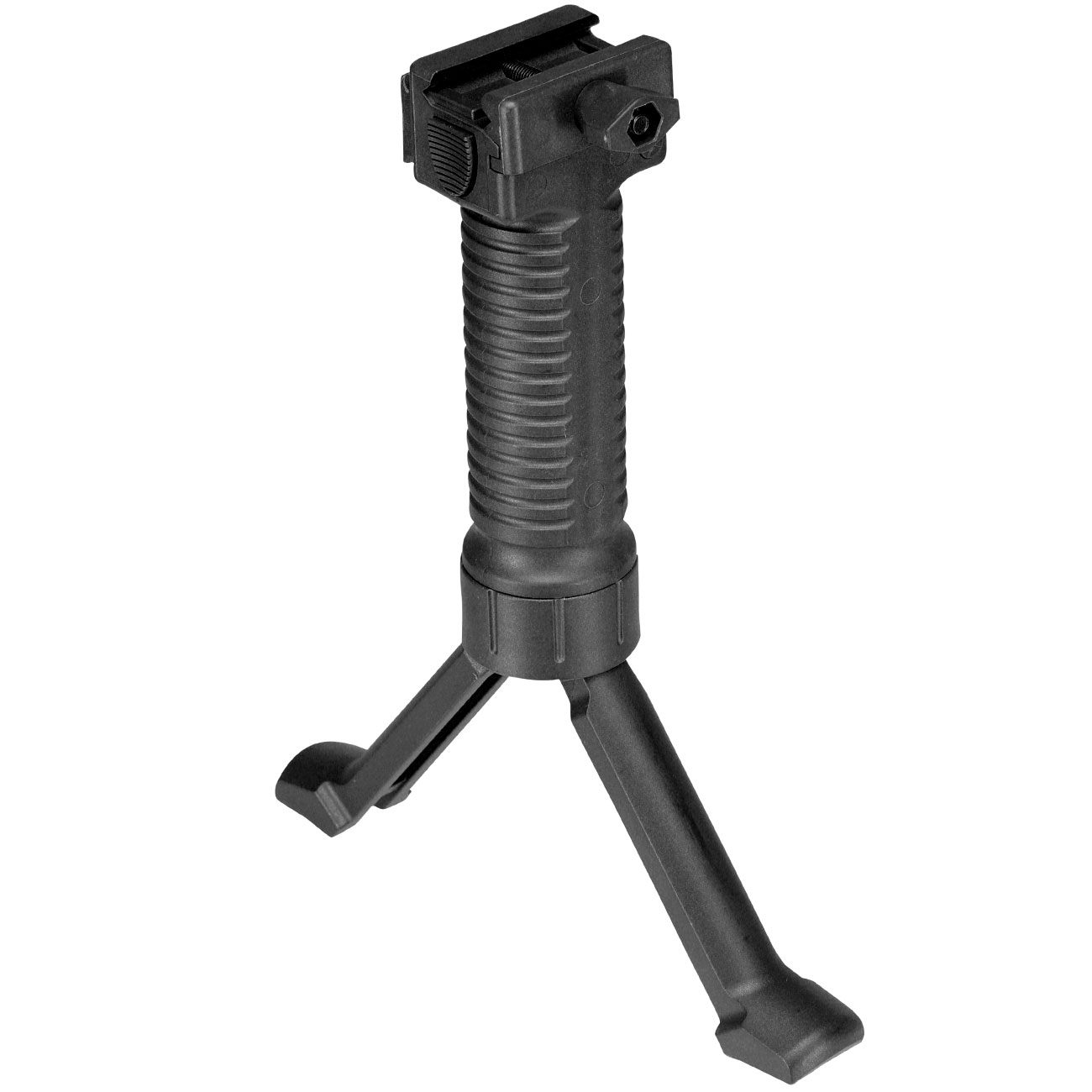 WoSport Tactical Bipod Frontgriff mit integriertem Zweibein f. 20 - 22mm Schienen schwarz