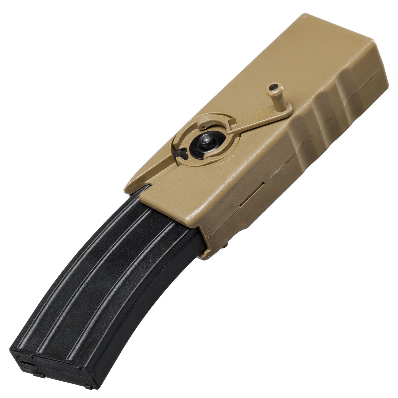 WoSport 1000 Rounds Silent Magazin-Speedloader f. M4 AEG / S-AEG Magazine tan Bild 7