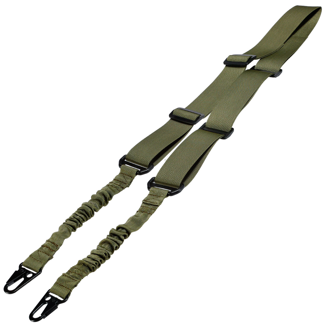 WoSport 2-Punkt Tragegurt Dual Bungee Universal Tactical mit Metallkarabiner oliv Bild 1