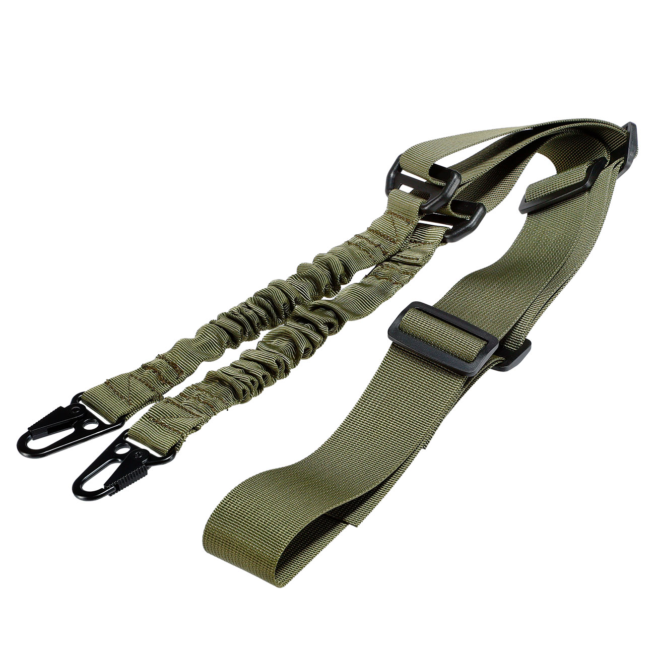 WoSport 2-Punkt Tragegurt Dual Bungee Universal Tactical mit Metallkarabiner oliv Bild 5