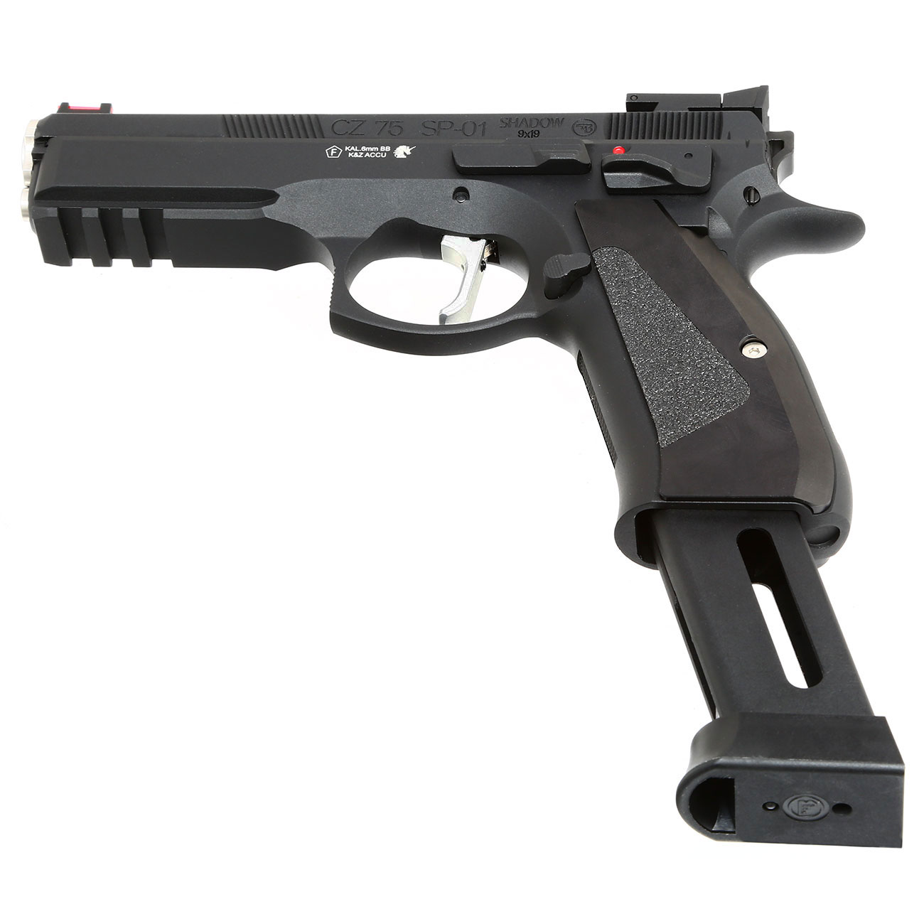 KJ Works CZ 75 SP-01 Shadow ACCU RaceGun Vollmetall CO2 BlowBack 6mm BB schwarz Bild 5