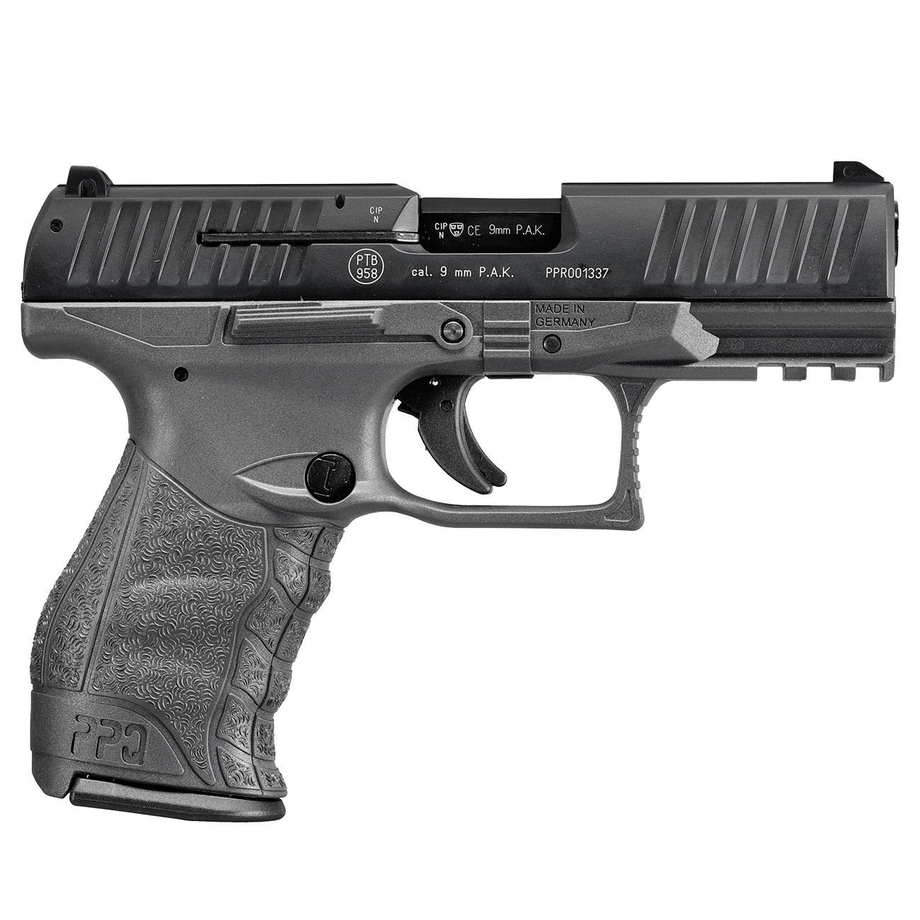 Walther PPQ M2 Schreckschuss Pistole 9mm P.A.K. Cerakote Tungsten Gray Sondermodell Bild 3