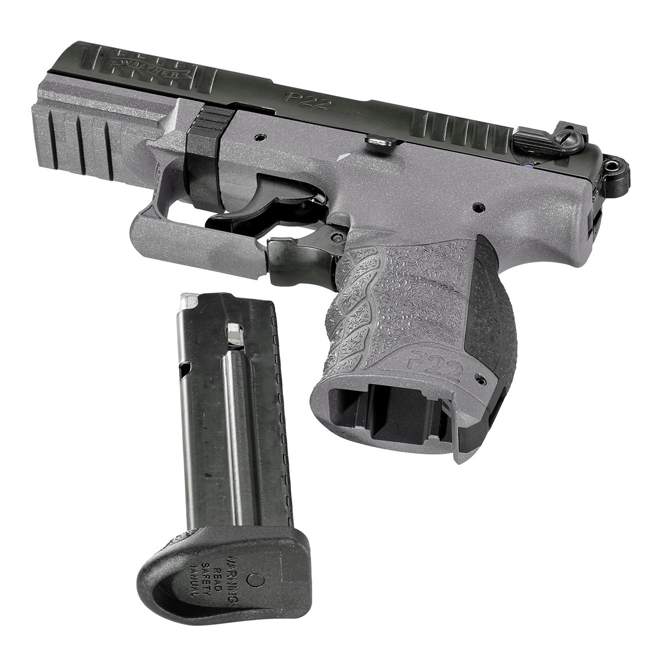 Walther P22Q Schreckschuss Pistole 9mm P.A.K. Cerakote Meteor Gray Sondermodell inkl. 100 Schuss Platzpatronen Bild 6