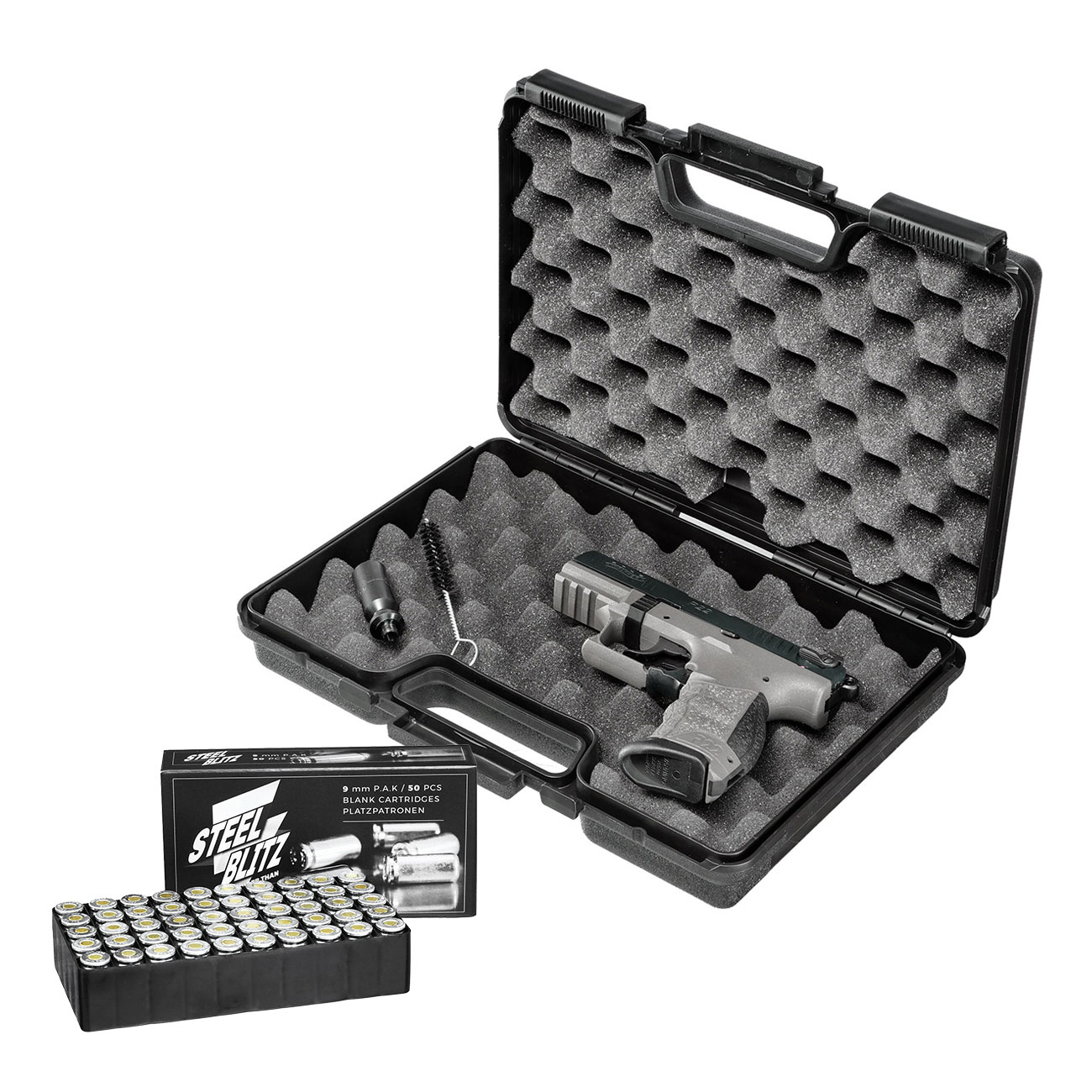 Walther P22Q Schreckschuss Pistole 9mm P.A.K. Cerakote Meteor Gray Sondermodell inkl. 50 Schuss Steel Blitz GRATIS Bild 4