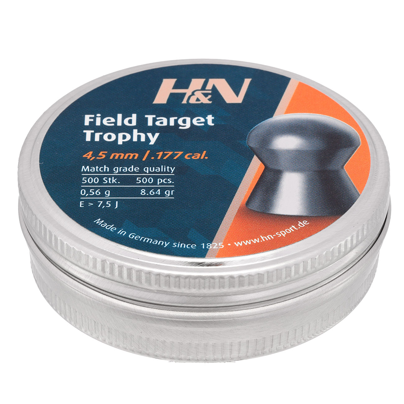 H&N Field Target Trophy Diabolo Rundkopf 4,5 mm 500 Stck Bild 1