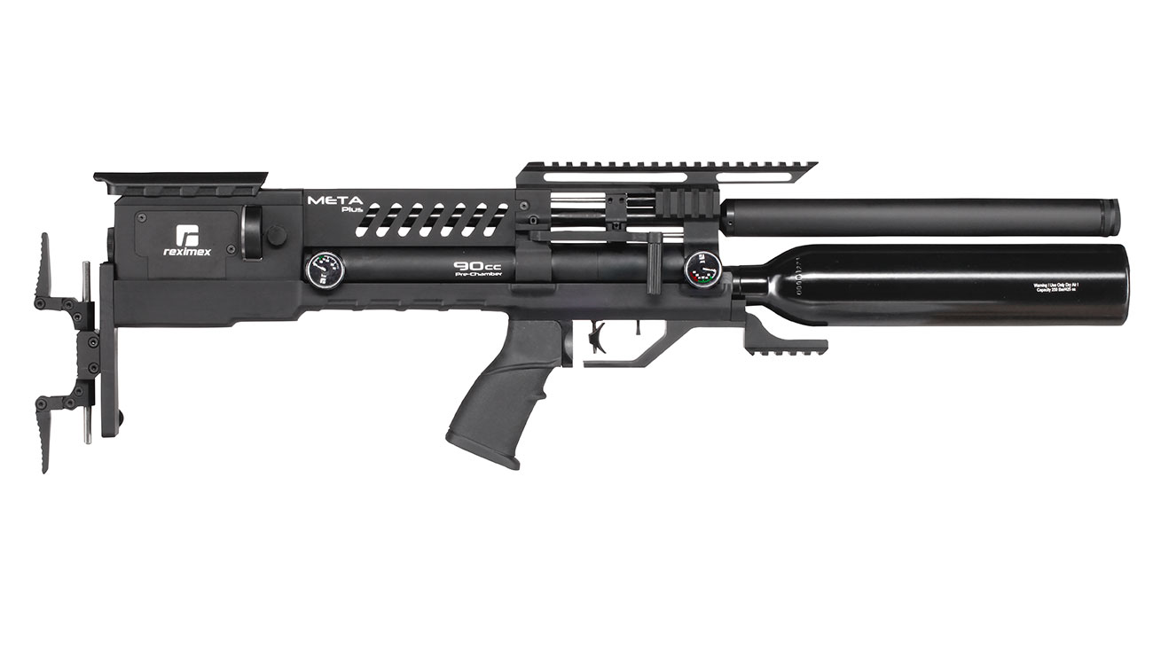 Reximex Meta Plus Pressluftgewehr 4,5mm Diabolo schwarz inkl. 2 x 14-Schuss Magazin, One-Shot-Tray und Waffenkoffer Bild 4
