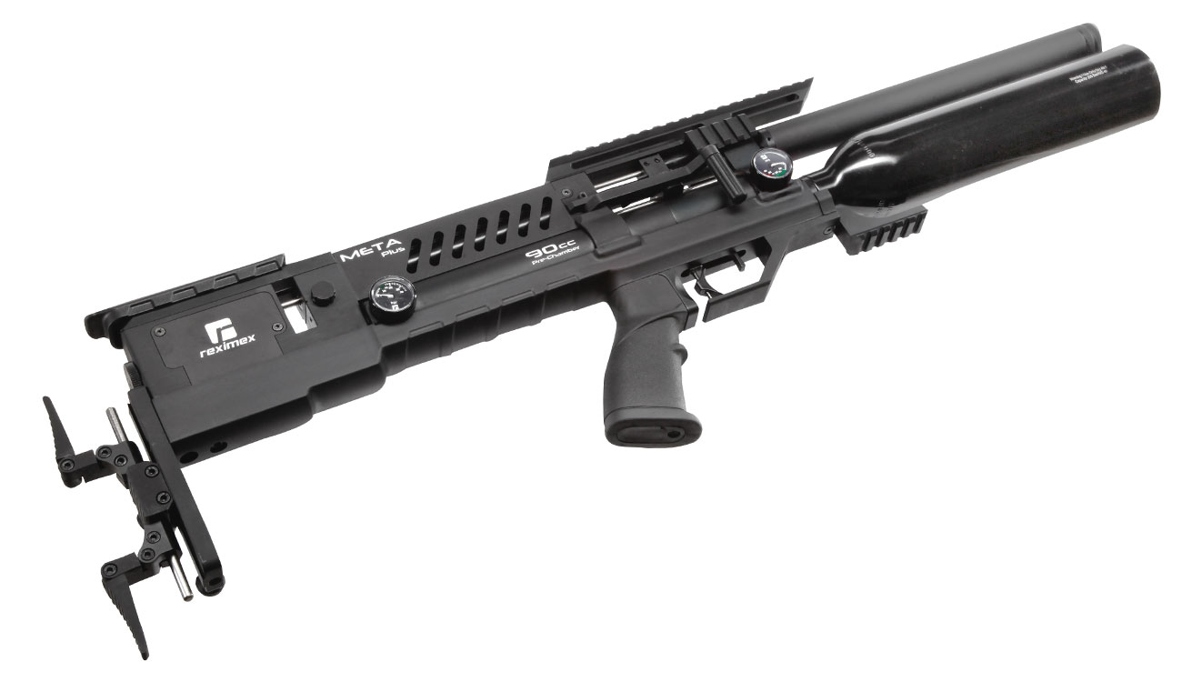 Reximex Meta Plus Pressluftgewehr 4,5mm Diabolo schwarz inkl. 2 x 14-Schuss Magazin, One-Shot-Tray und Waffenkoffer Bild 8