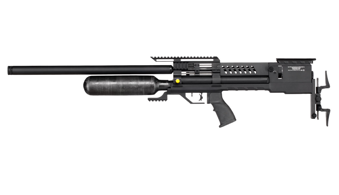 Reximex Meta Premium Pressluftgewehr 4,5mm Diabolo schwarz inkl. 2 x 14-Schuss Magazin, One-Shot-Tray und Waffenkoffer