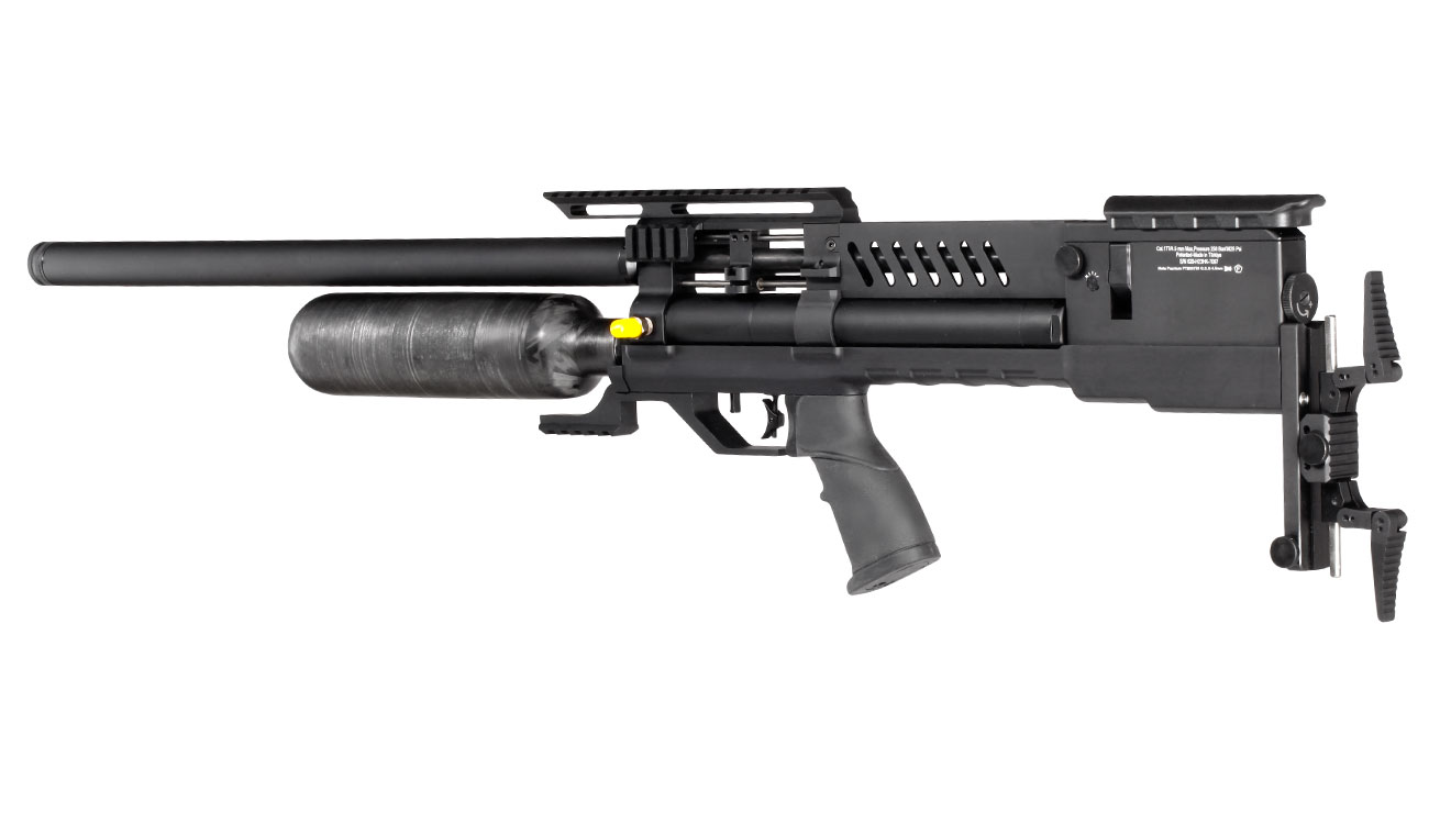 Reximex Meta Premium Pressluftgewehr 4,5mm Diabolo schwarz inkl. 2 x 14-Schuss Magazin, One-Shot-Tray und Waffenkoffer Bild 2