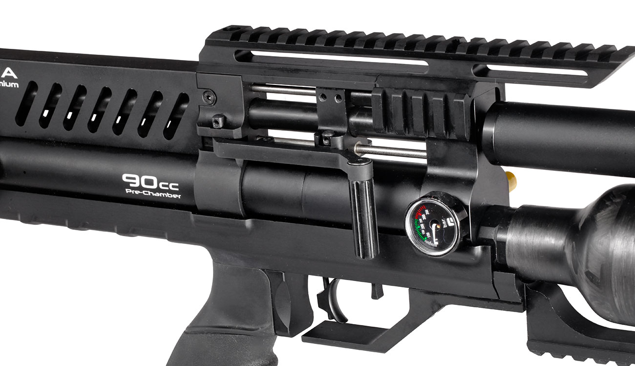 Reximex Meta Premium Pressluftgewehr 4,5mm Diabolo schwarz inkl. 2 x 14-Schuss Magazin, One-Shot-Tray und Waffenkoffer Bild 6