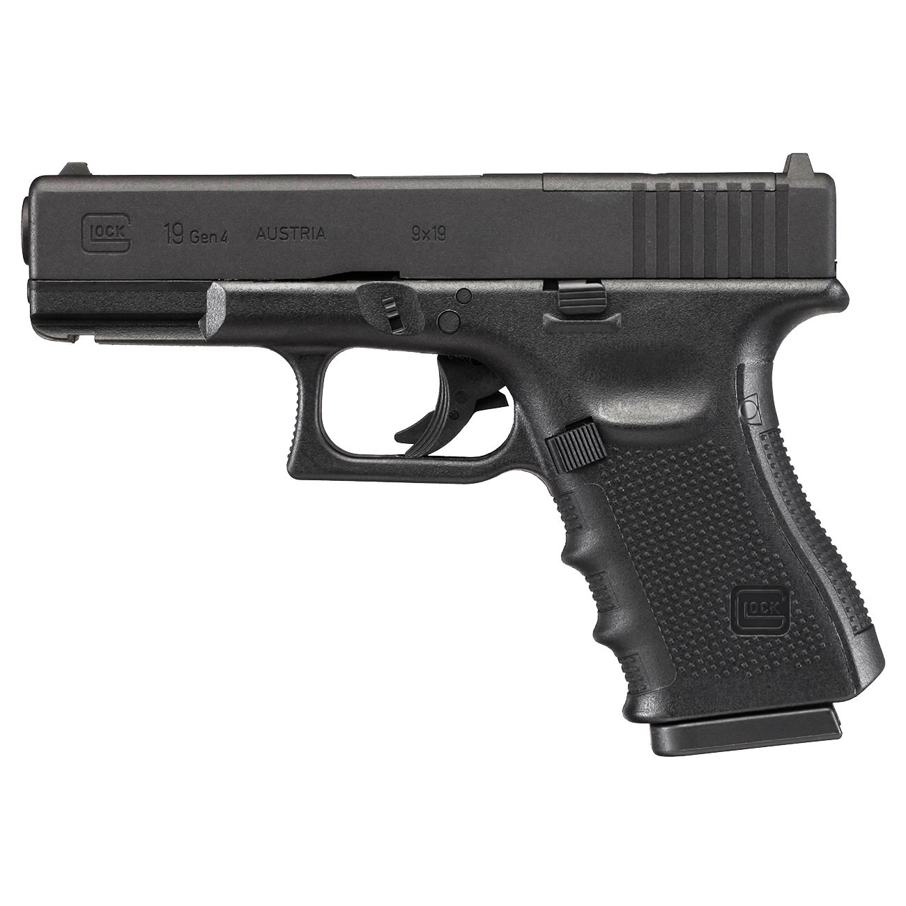 Glock 19 Gen4 MOS CO2 Luftpistole Kal. 4,5mm BB Metallschlitten schwarz