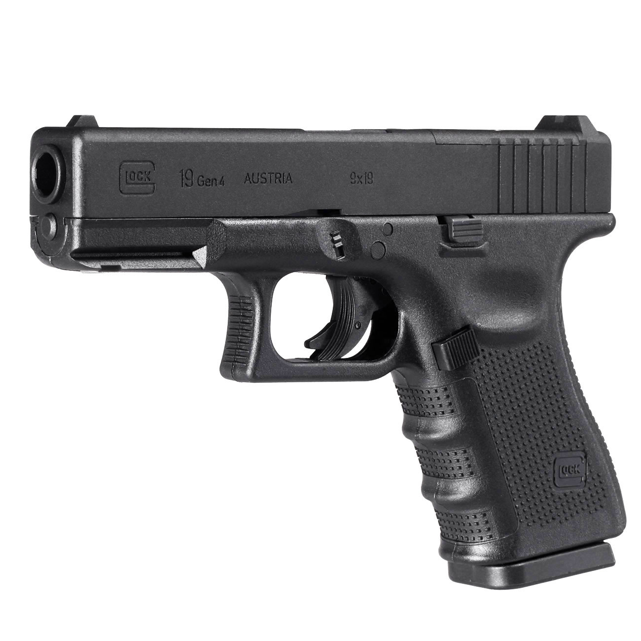 Glock 19 Gen4 MOS CO2 Luftpistole Kal. 4,5mm BB Metallschlitten schwarz Bild 1