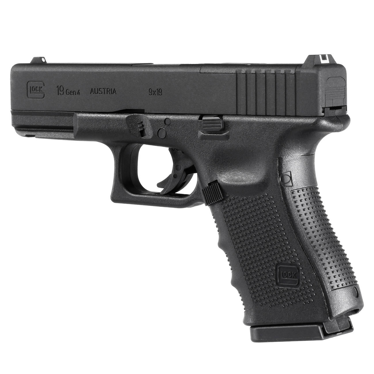 Glock 19 Gen4 MOS CO2 Luftpistole Kal. 4,5mm BB Metallschlitten schwarz Bild 2