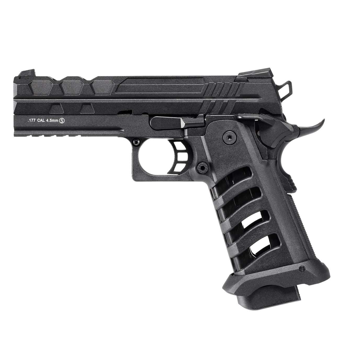 KLI Hi-Capa 4.3 Tartarus MK3 CO2 Luftpistole Kal. 4,5 mm BB Vollmetall Blowback schwarz