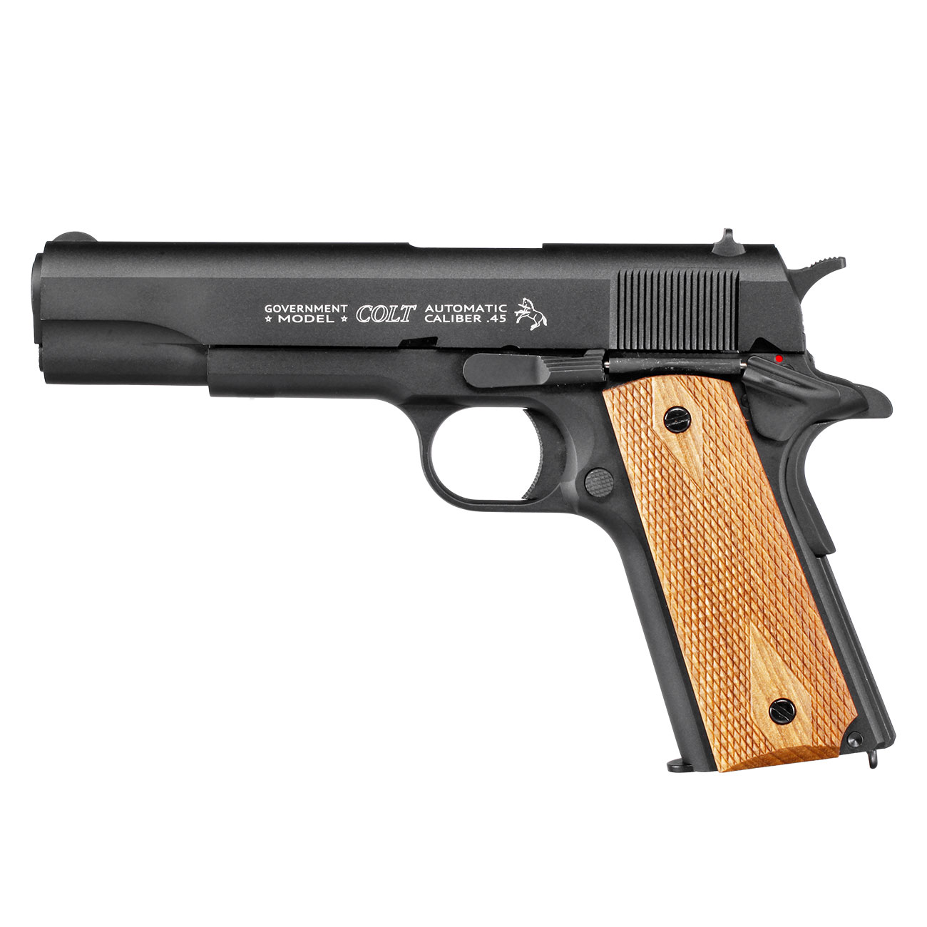 Colt 1911 Classic CO2 Luftpistole 4,5 mm BB Blowback schwarz mit Walnussholz Griffschalen