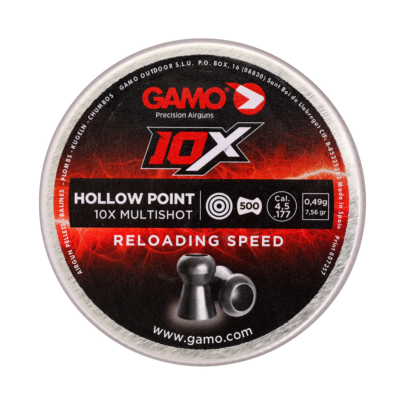 Gamo Hollow Point Diabolos 10X Multishot Kal. 4,5mm 0,49 Gramm 500er Dose Bild 3