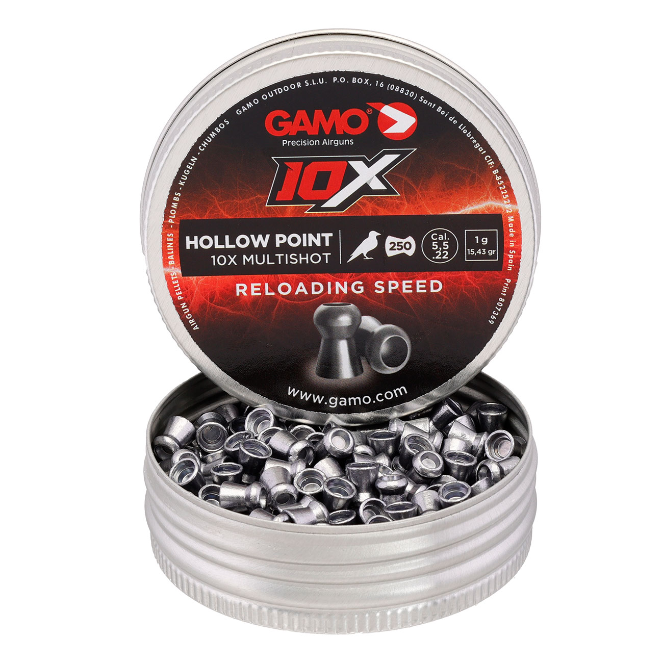 Gamo Hollow Point Diabolos 10X Multishot Kal. 5,5mm 1 Gramm 250er Dose