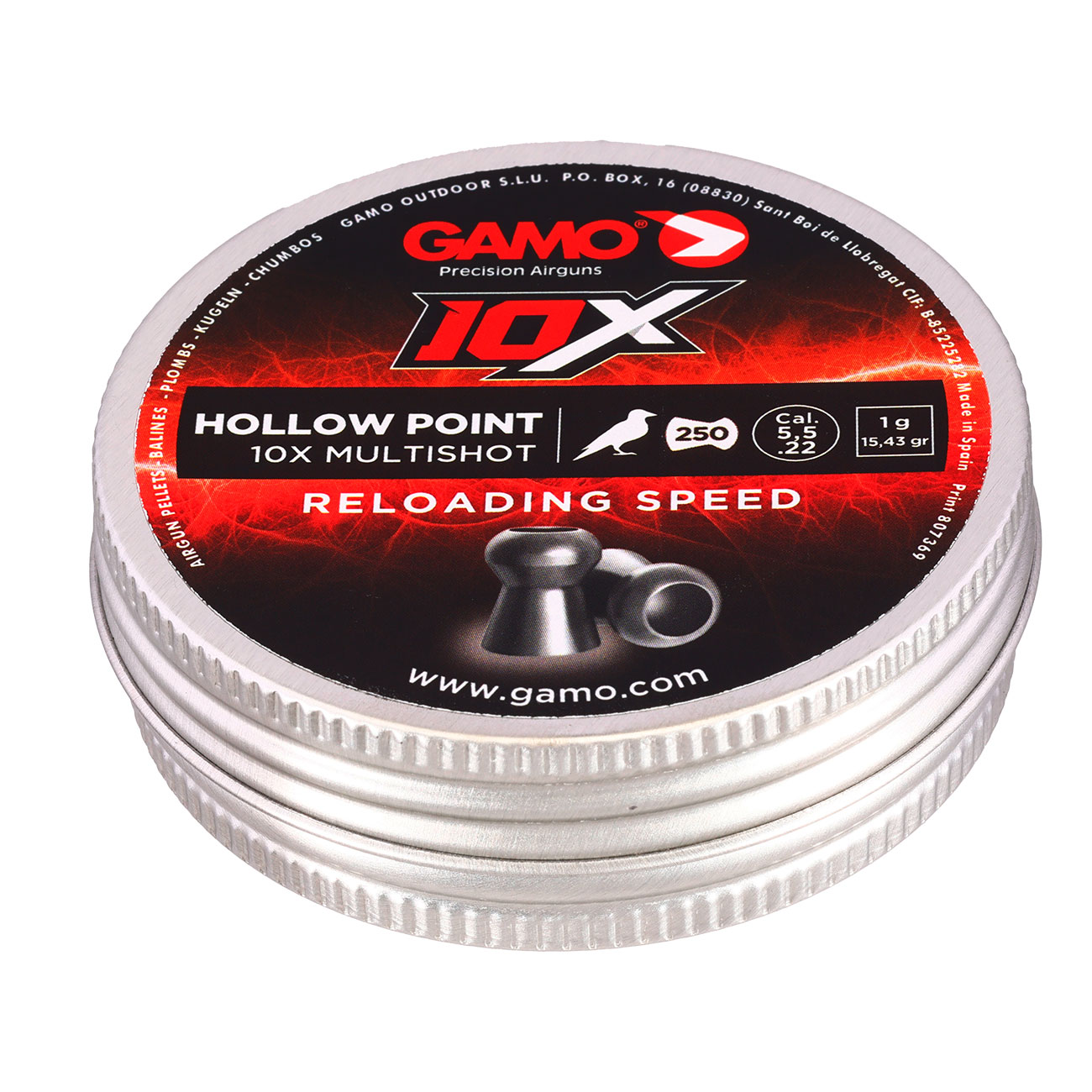 Gamo Hollow Point Diabolos 10X Multishot Kal. 5,5mm 1 Gramm 250er Dose Bild 1