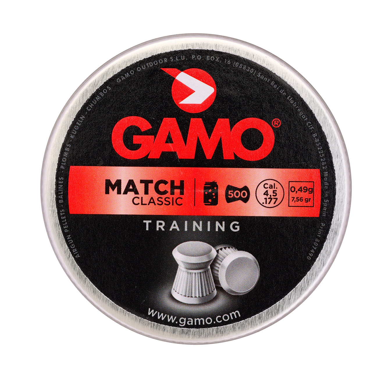 Gamo Flachkopf Diabolos Match Classic Kal. 4,5mm 0,49 Gramm 500er Dose Bild 3