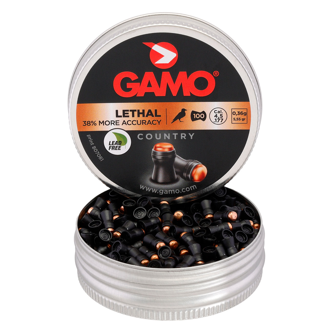 Gamo Rundkopf-Diabolos Lethal Kupferkopf bleifrei Kal. 4,5mm 0,36 Gramm 100er Dose