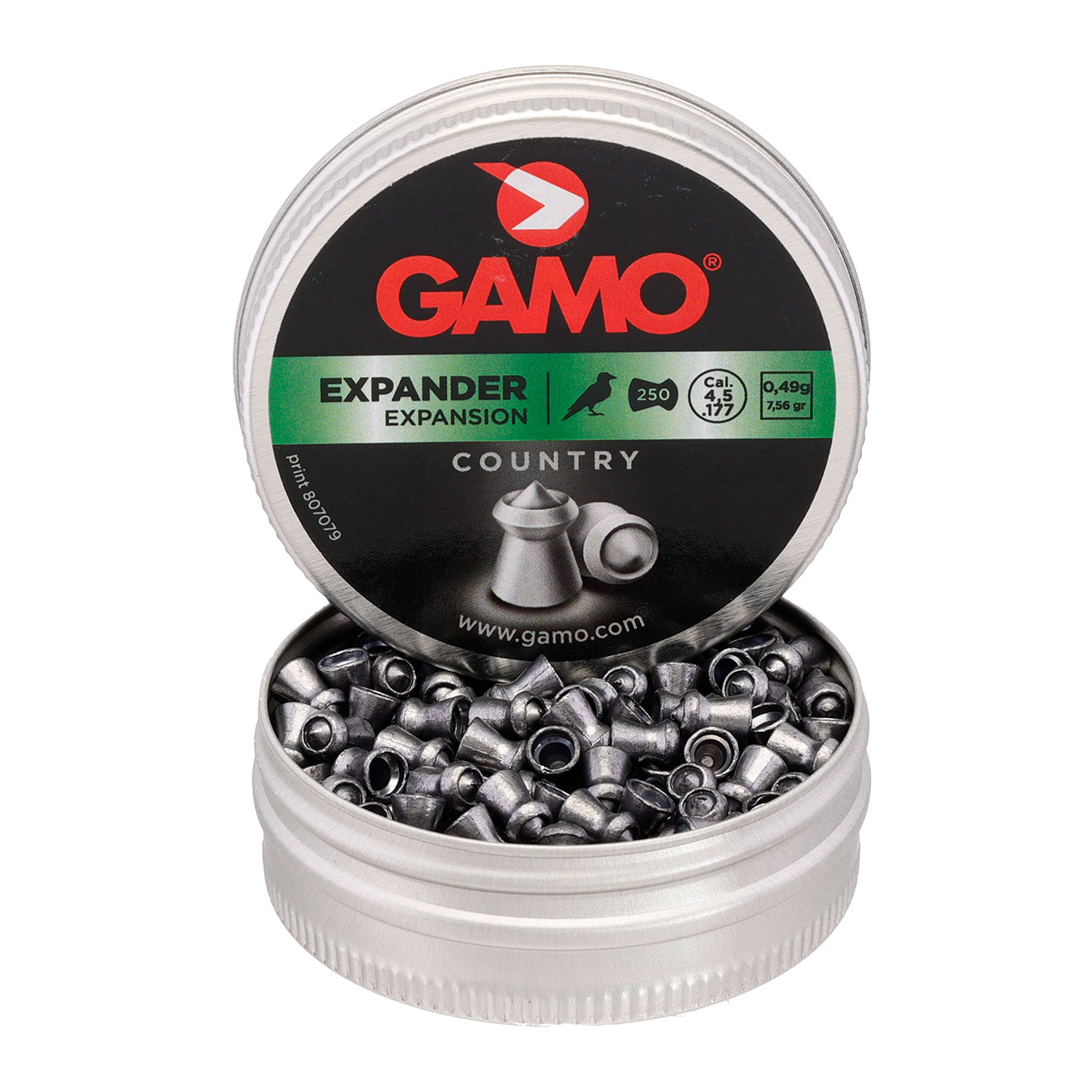 Gamo Spitzkopf Diabolos Expander Hohlspitz glatter Schaft Kal. 4,5mm 0,49 Gramm 250er Dose