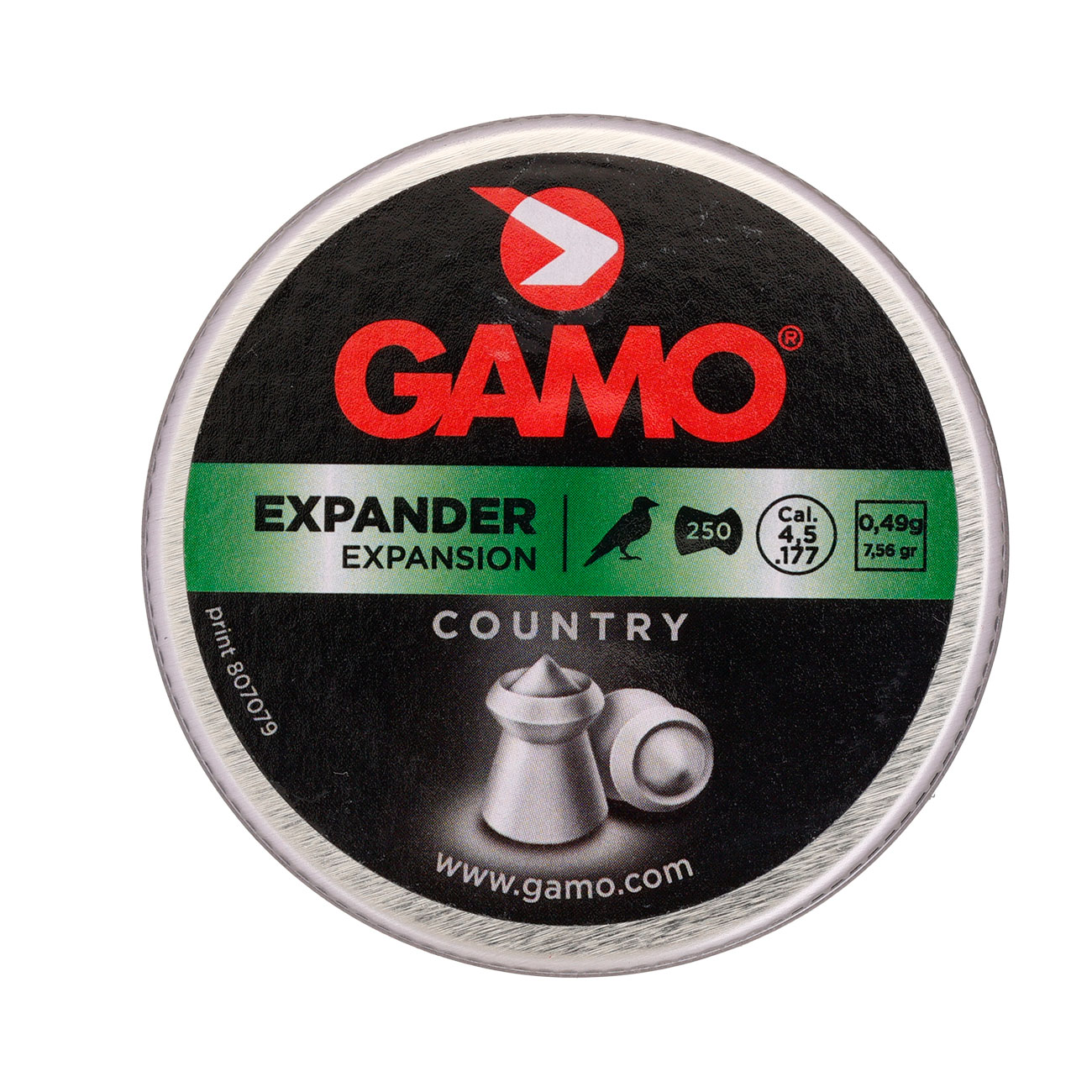 Gamo Spitzkopf Diabolos Expander Hohlspitz glatter Schaft Kal. 4,5mm 0,49 Gramm 250er Dose Bild 3