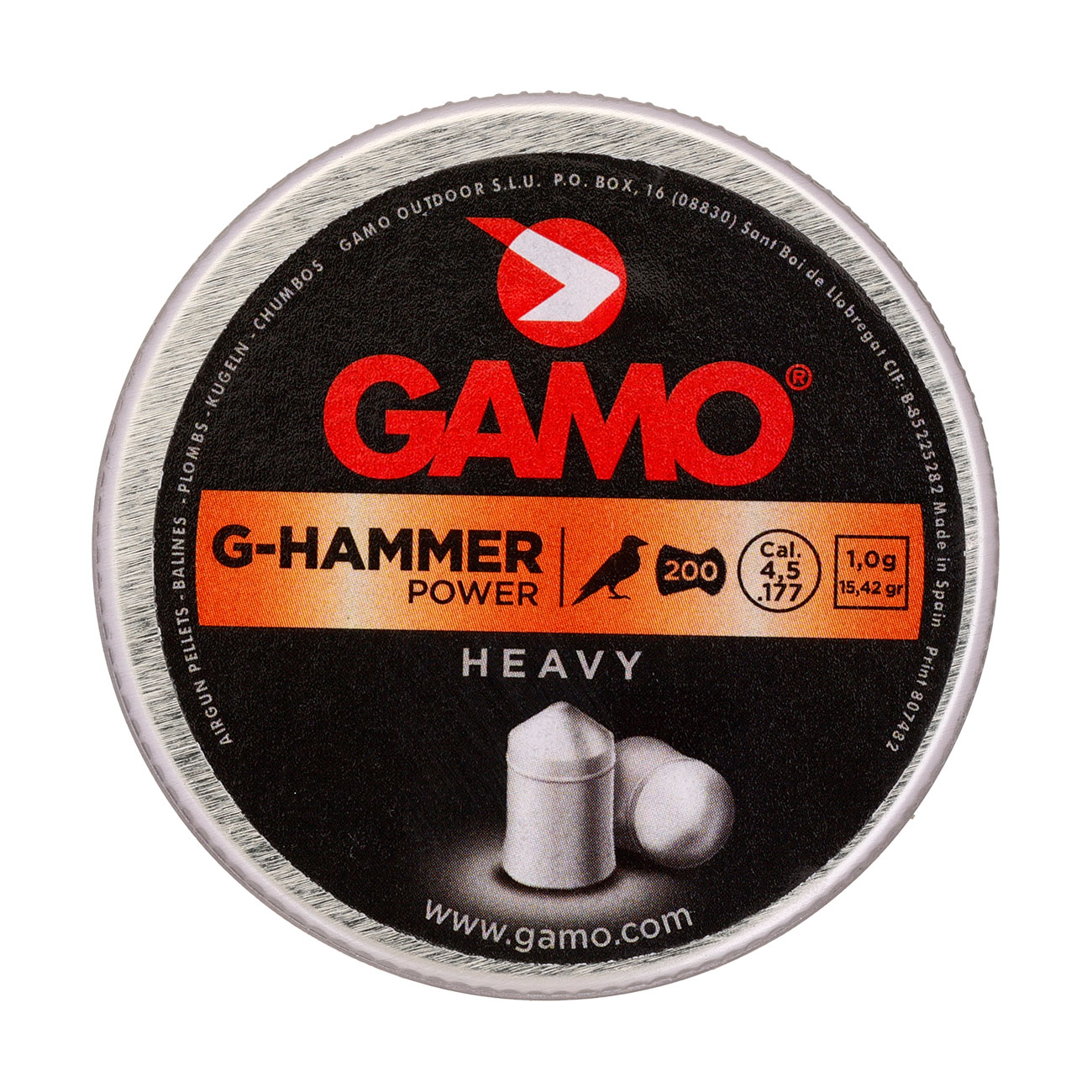 Gamo Spitzkopf Diabolos G-Hammer Heavy Power Kal. 4,5mm 1,0 Gramm 200er Dose Bild 3