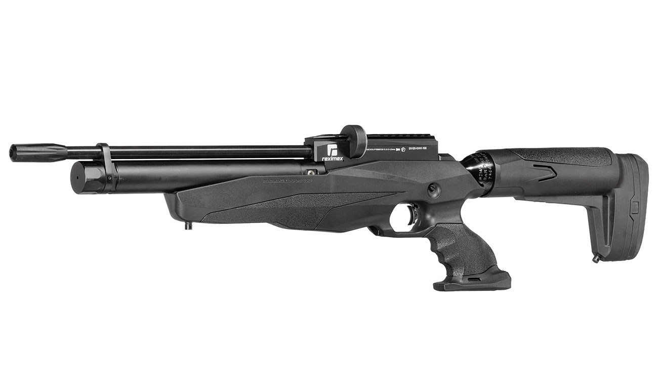 Reximex Tormenta Pressluftgewehr PCP Kal. 4,5mm Diabolo schwarz inkl. 2 x 14-Schuss Magazin und Einzelschussadapter Bild 1