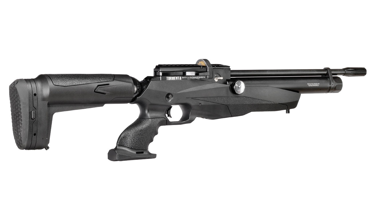 Reximex Tormenta Pressluftgewehr PCP Kal. 4,5mm Diabolo schwarz inkl. 2 x 14-Schuss Magazin und Einzelschussadapter Bild 5