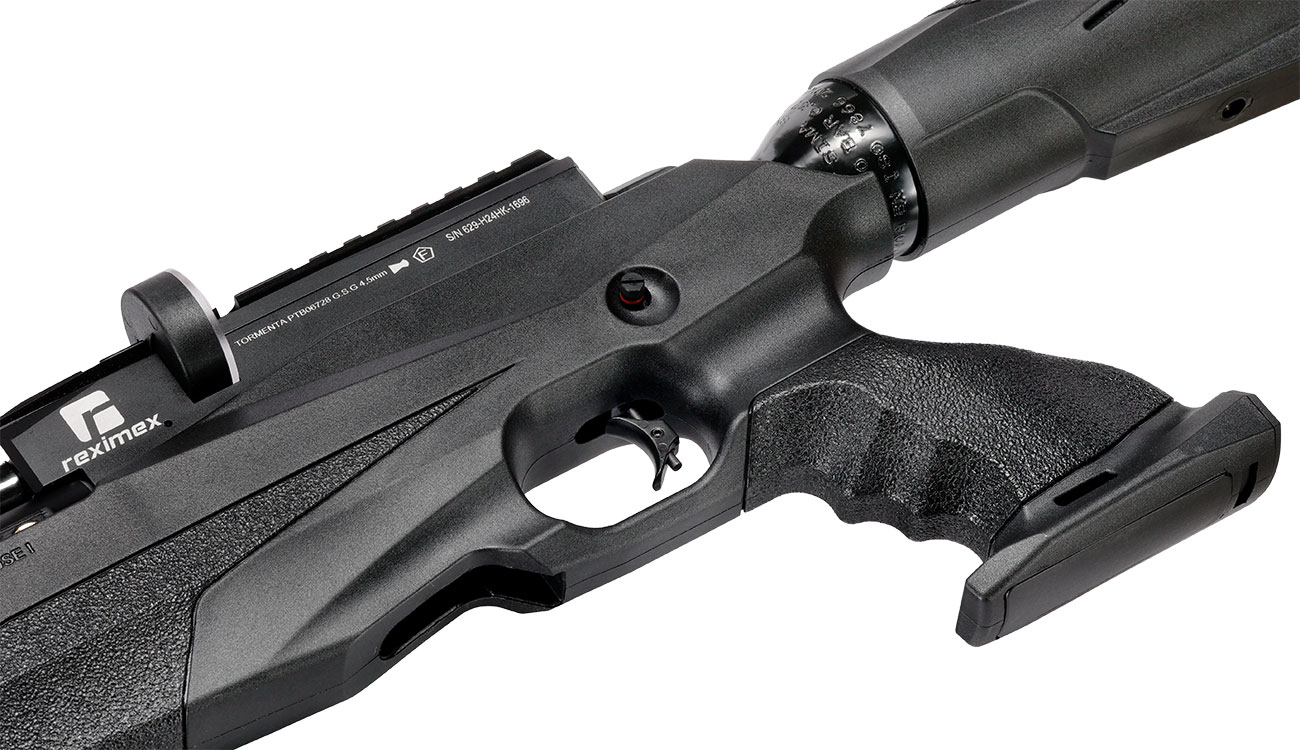 Reximex Tormenta Pressluftgewehr PCP Kal. 4,5mm Diabolo schwarz inkl. 2 x 14-Schuss Magazin und Einzelschussadapter Bild 7