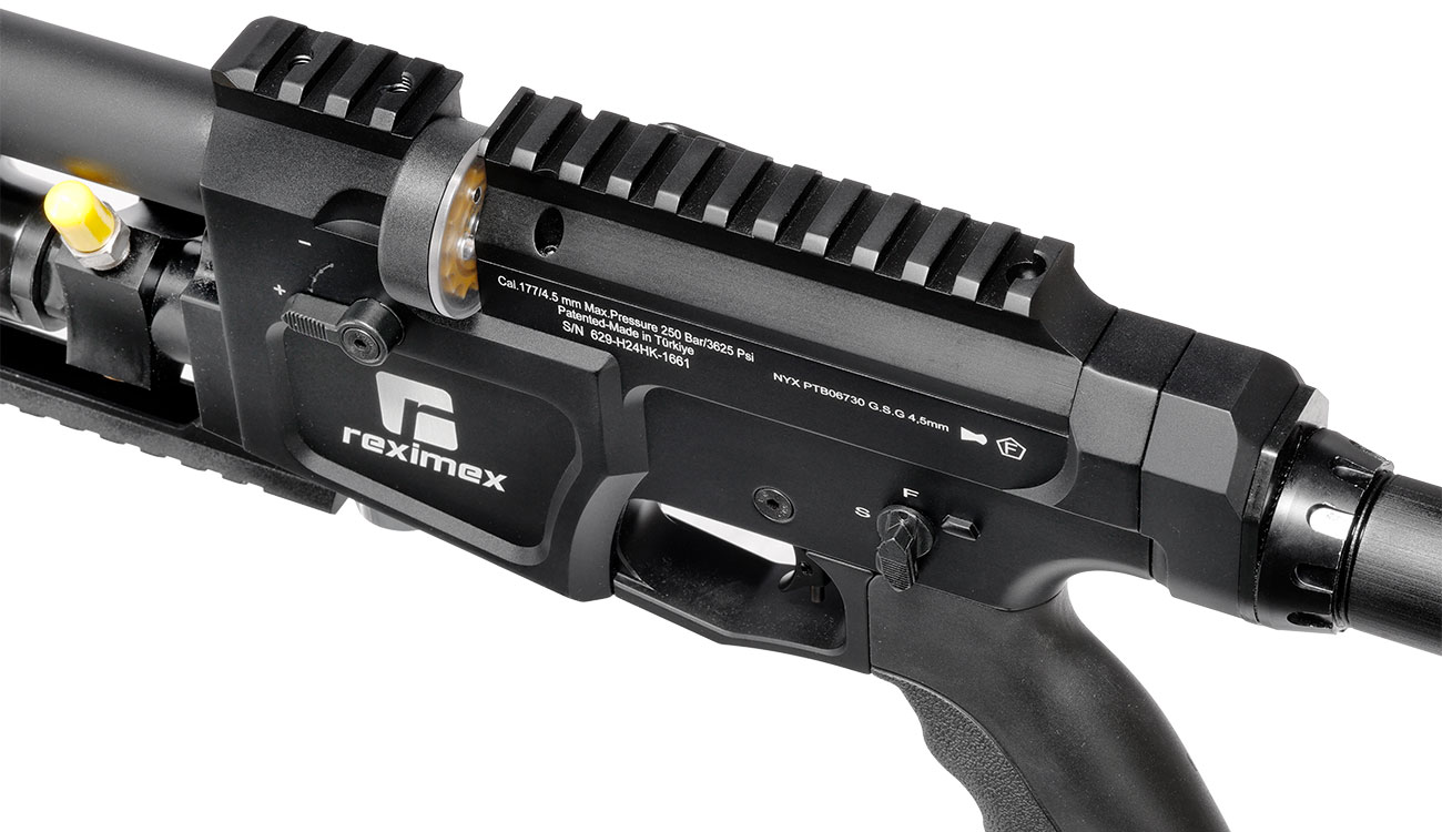Reximex NYX Pressluftgewehr 4,5mm Diabolo schwarz inkl. 2 x 14-Schuss Magazin und Einzelschussadapter Bild 3