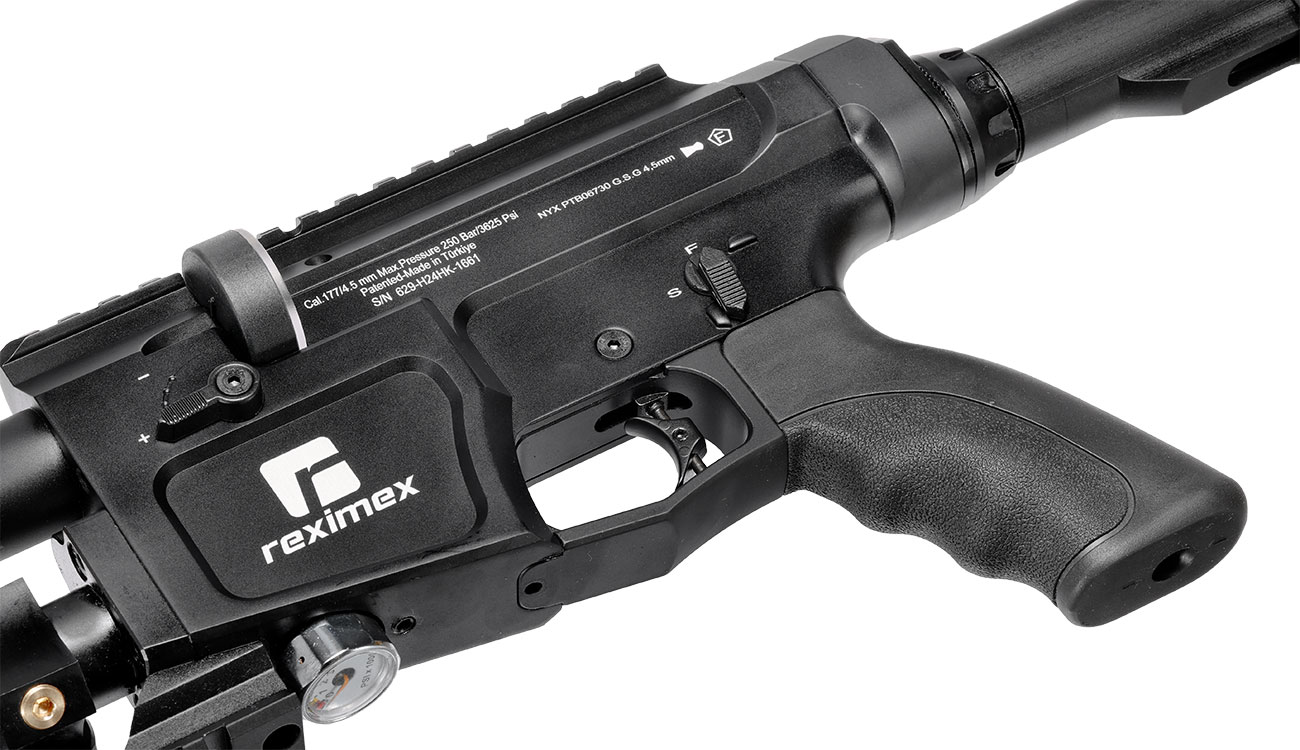 Reximex NYX Pressluftgewehr 4,5mm Diabolo schwarz inkl. 2 x 14-Schuss Magazin und Einzelschussadapter Bild 7