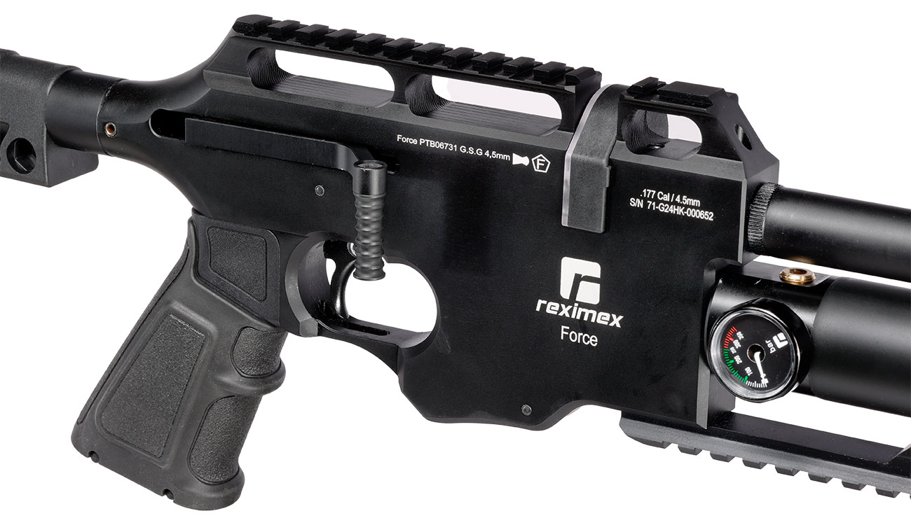 Reximex Force 1 Pressluftgewehr PCP Kal. 4,5mm Diabolo schwarz inkl. 2 x 14-Schuss Magazin u. Waffenkoffer Bild 9