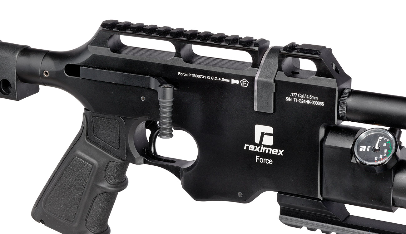 Reximex Force 2 Pressluftgewehr 4,5mm Diabolo schwarz inkl. 2 x 14-Schuss Magazin und Waffenkoffer Bild 9