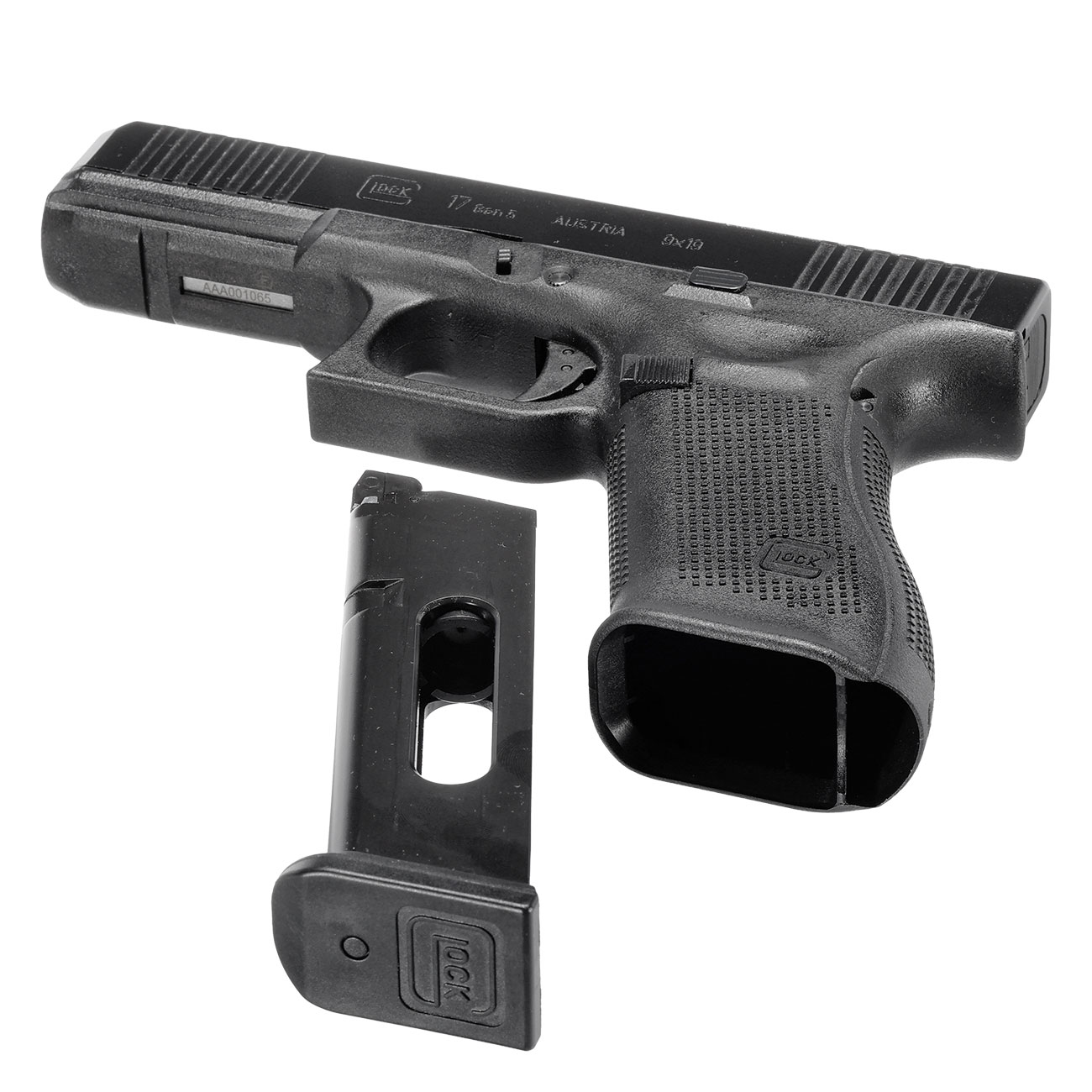 Glock 17 Gen5 MOS CO2 Luftpistole Kal. 4,5mm BB Blowback Metallschlitten schwarz inkl. Red-Dot Adapterplatten Bild 5