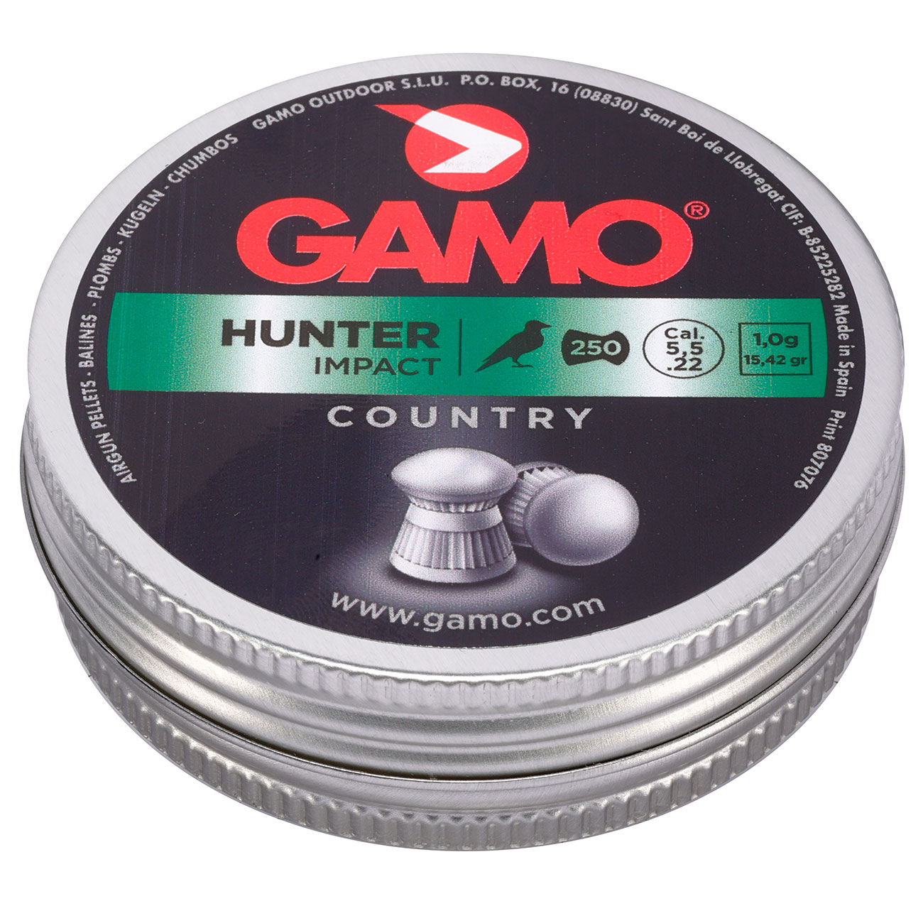 Gamo Rundkopf Diabolos Hunter Impact Kal. 5,5mm 1,0g 250er Dose Bild 1